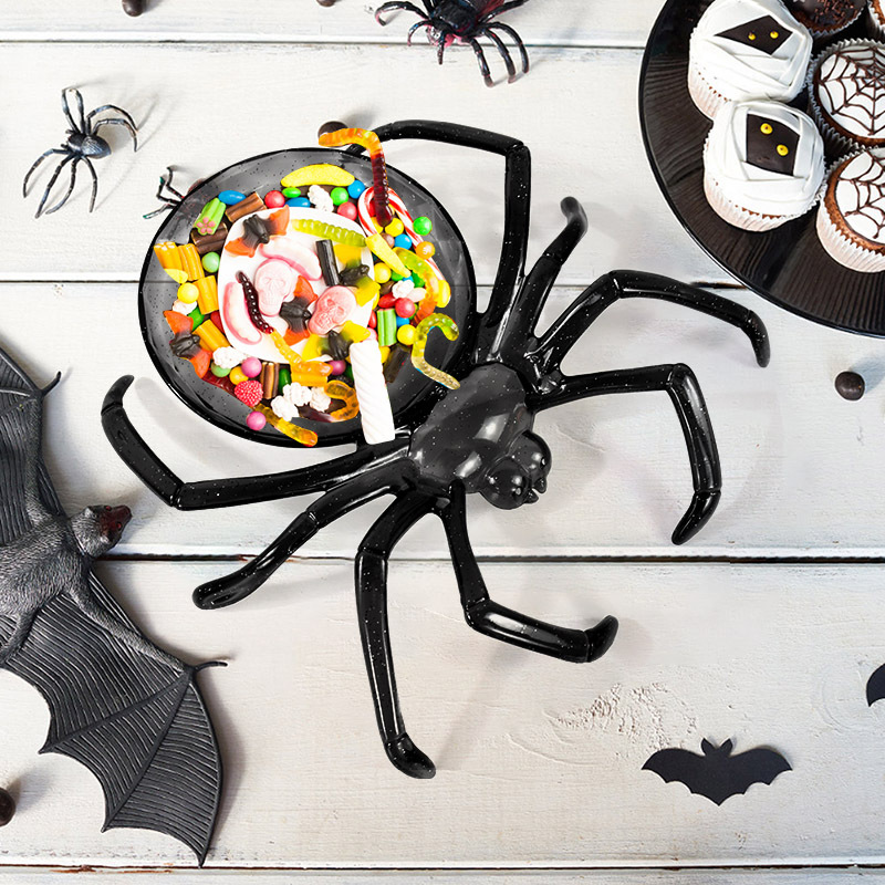 Food Snacks Basket - Halloween Spiders Shaped Bowl Fruits Plate
