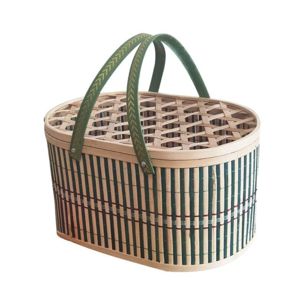 Food Snacks Basket - Durable Handmade Bamboo Basket Woven with