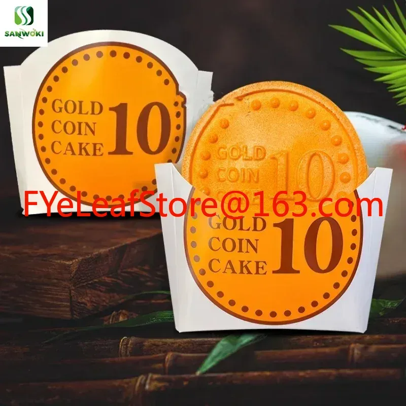 Food Snacks Basket - 1000 pcs Paper Gold Coin Waffles