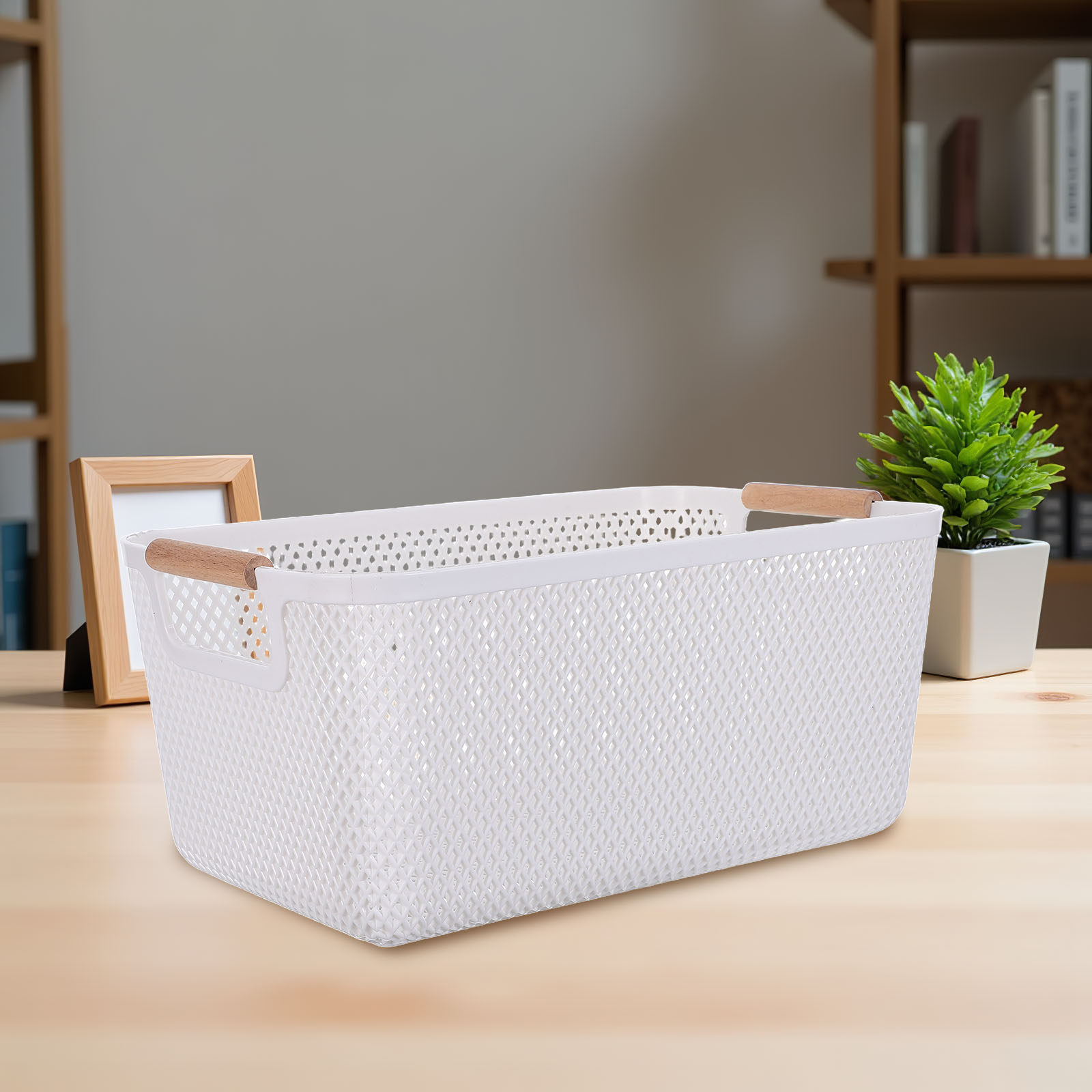 Food Snacks Basket - Plastic Storage Basket Mesh Kitchen Basket