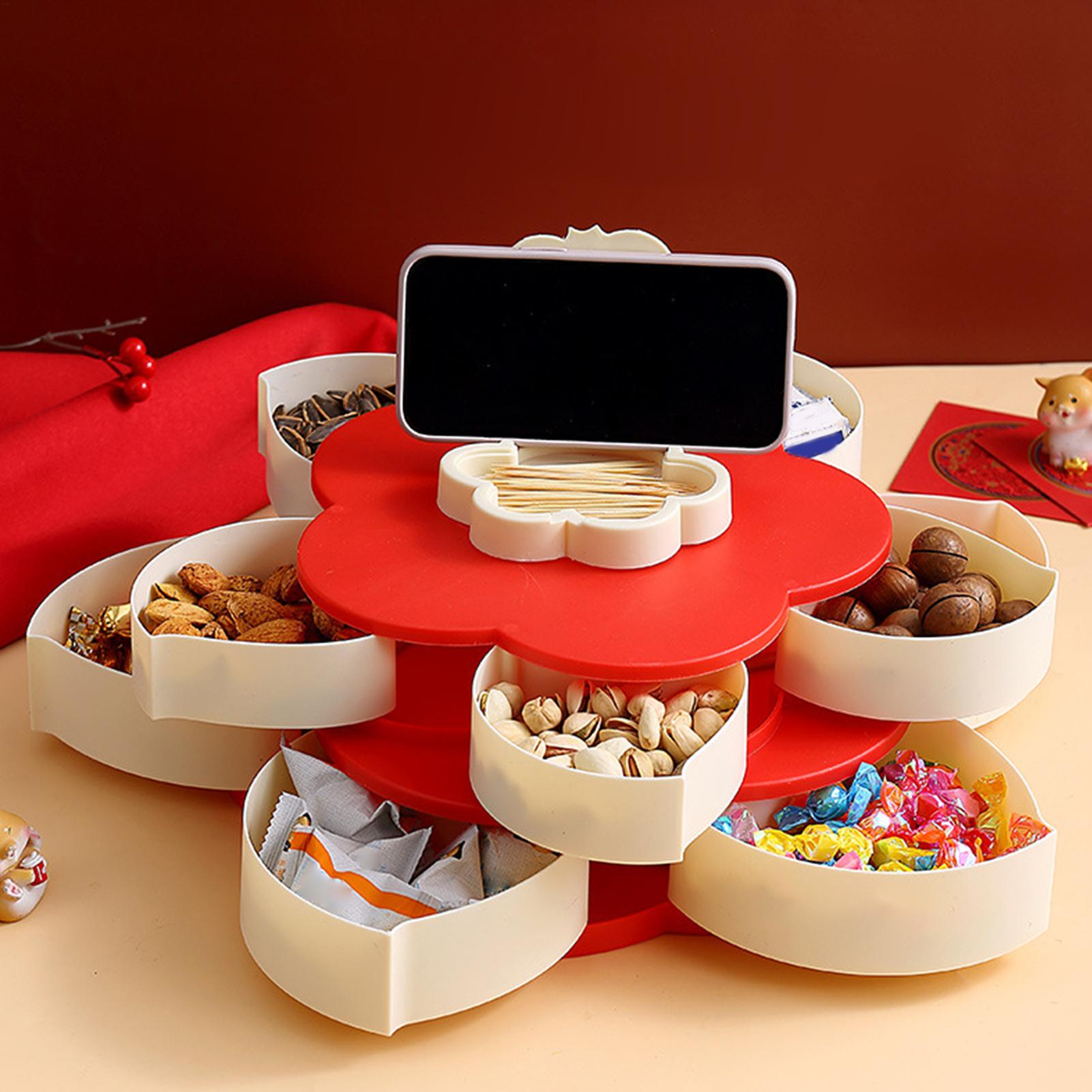 Food Snacks In India - Divided Serving Tray Petal Shape Rotating
