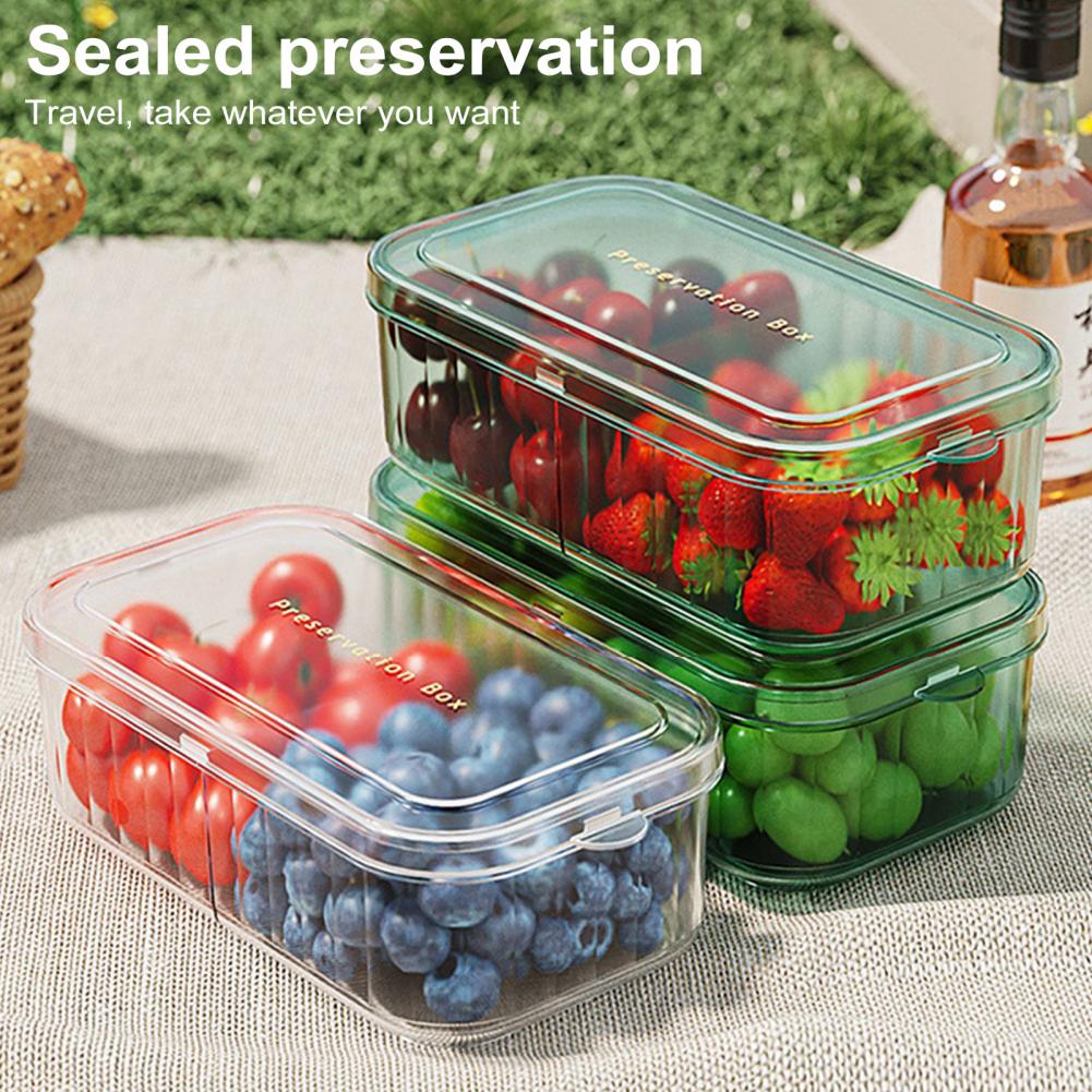 Food Snacks Basket - Multi-functional Fridge Bins with Dividers Fridge