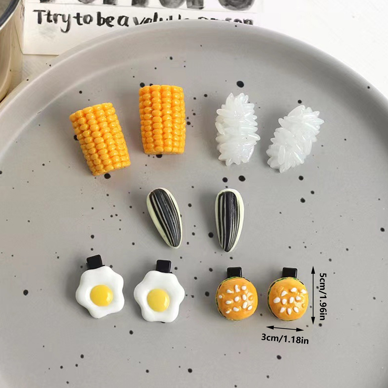 Mini Food Hair Clips Set Reali - Food Snacks For Party review and price