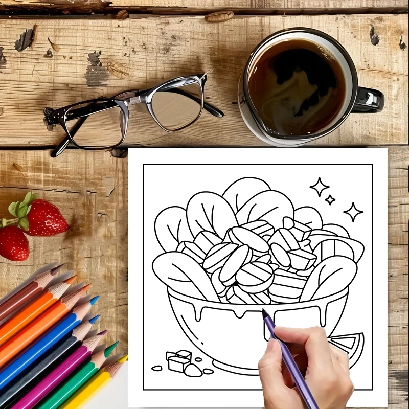 Easy Food and Snacks Coloring  - Food Snacks Drawing review and price