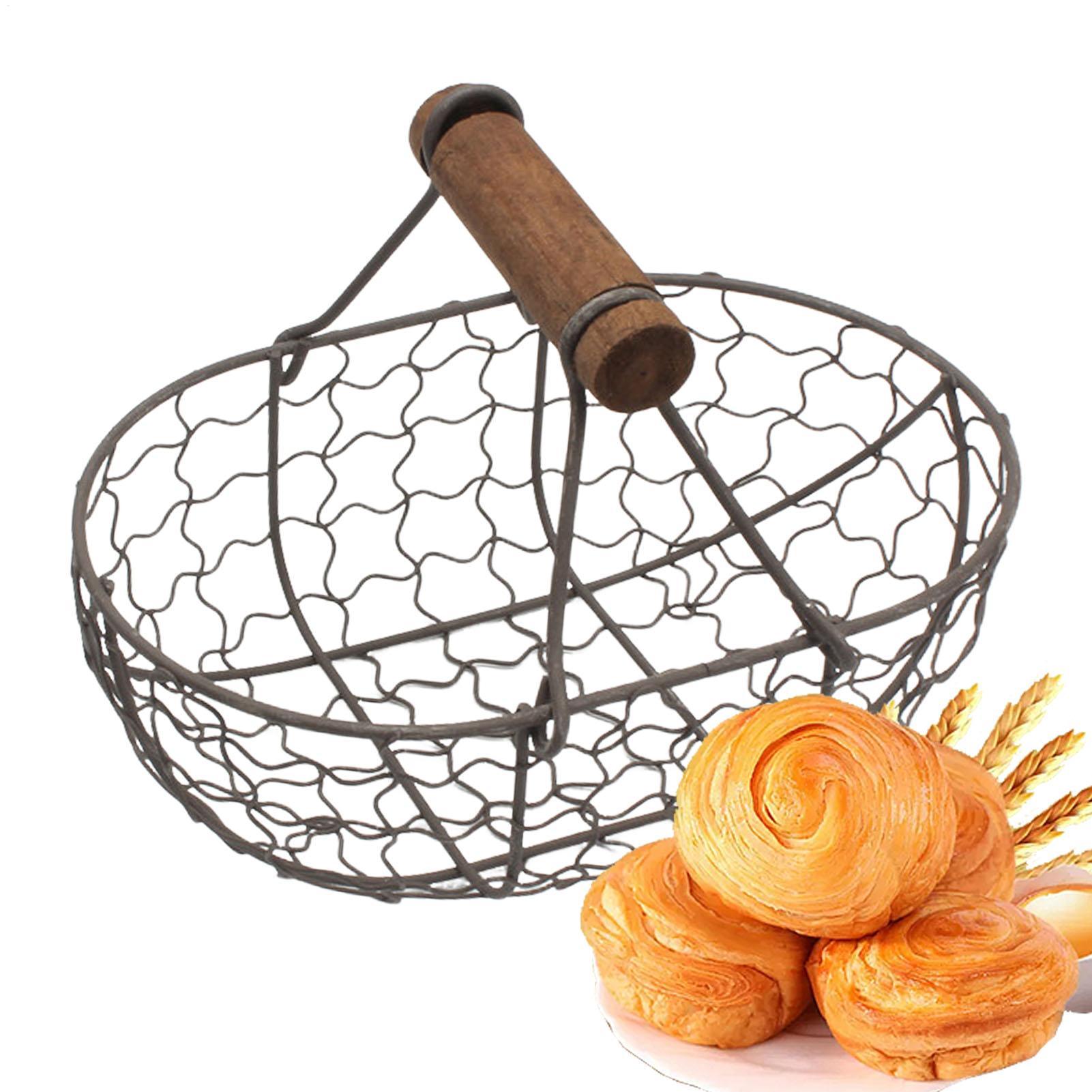 Iron Storage Basket with Woode - Food Snacks Basket review and price