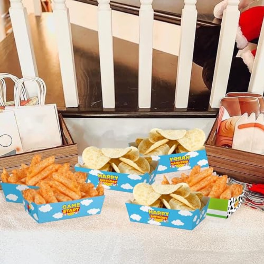 24 Pcs Cartoon Paper Food Tray - Food Snacks For Party review and price