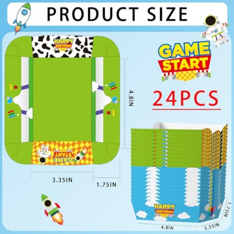 24 Pcs Cartoon Paper Food Tray - Food Snacks For Party review and price