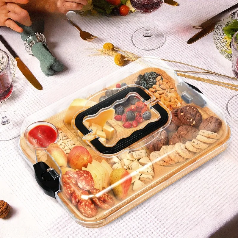Wooden Cheese Board Snack Tray - Food Snacks For Camping review and price