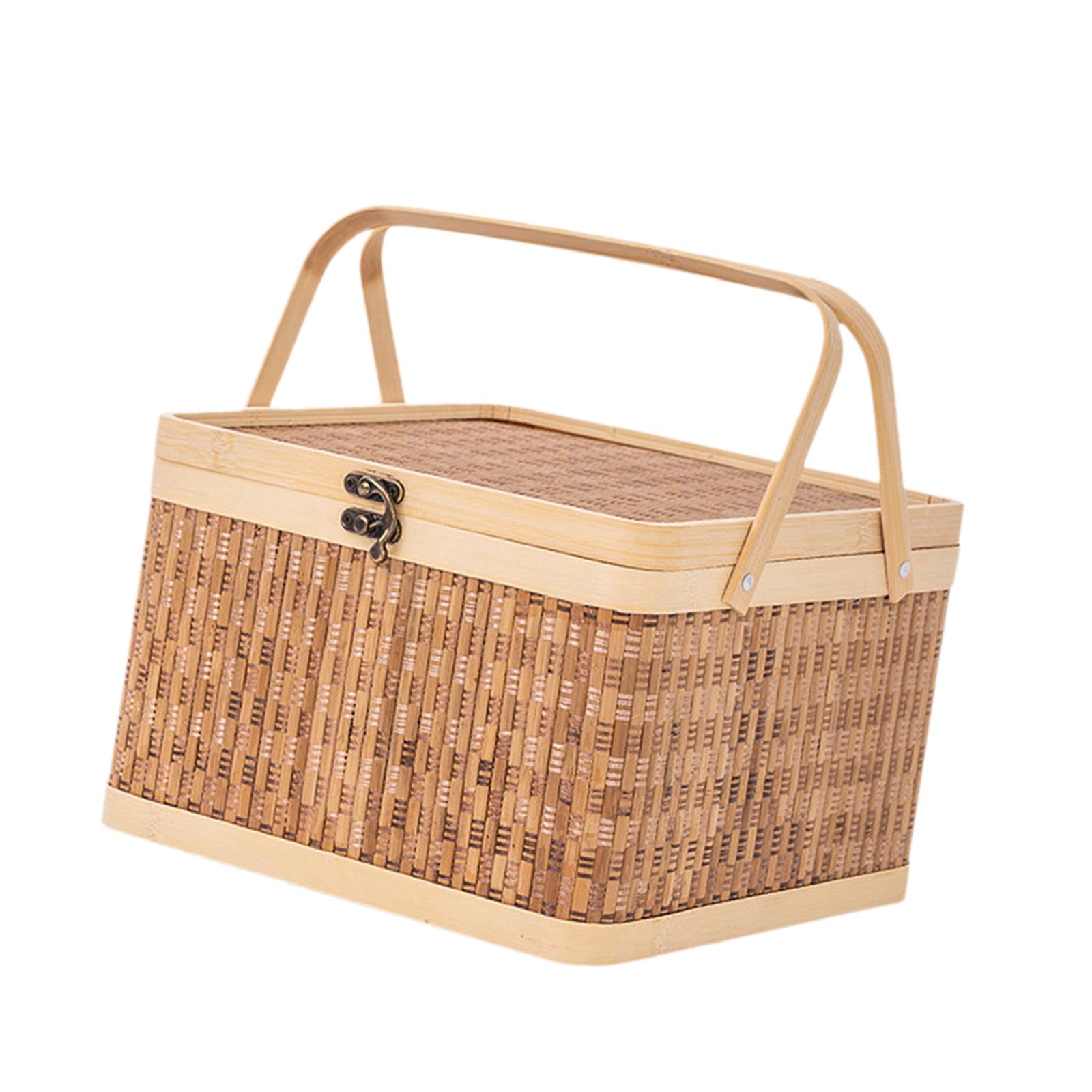 Portable Woven Bamboo Basket w - Food Snacks Basket review and price